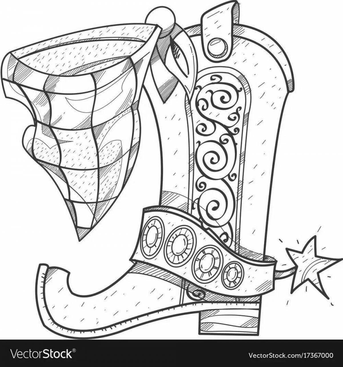 Coloring page wonderful walking boots