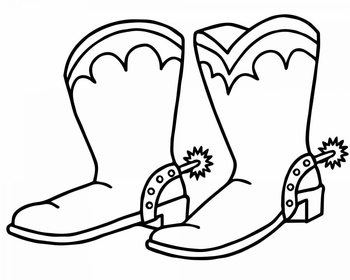 Fantastic walking boots coloring page