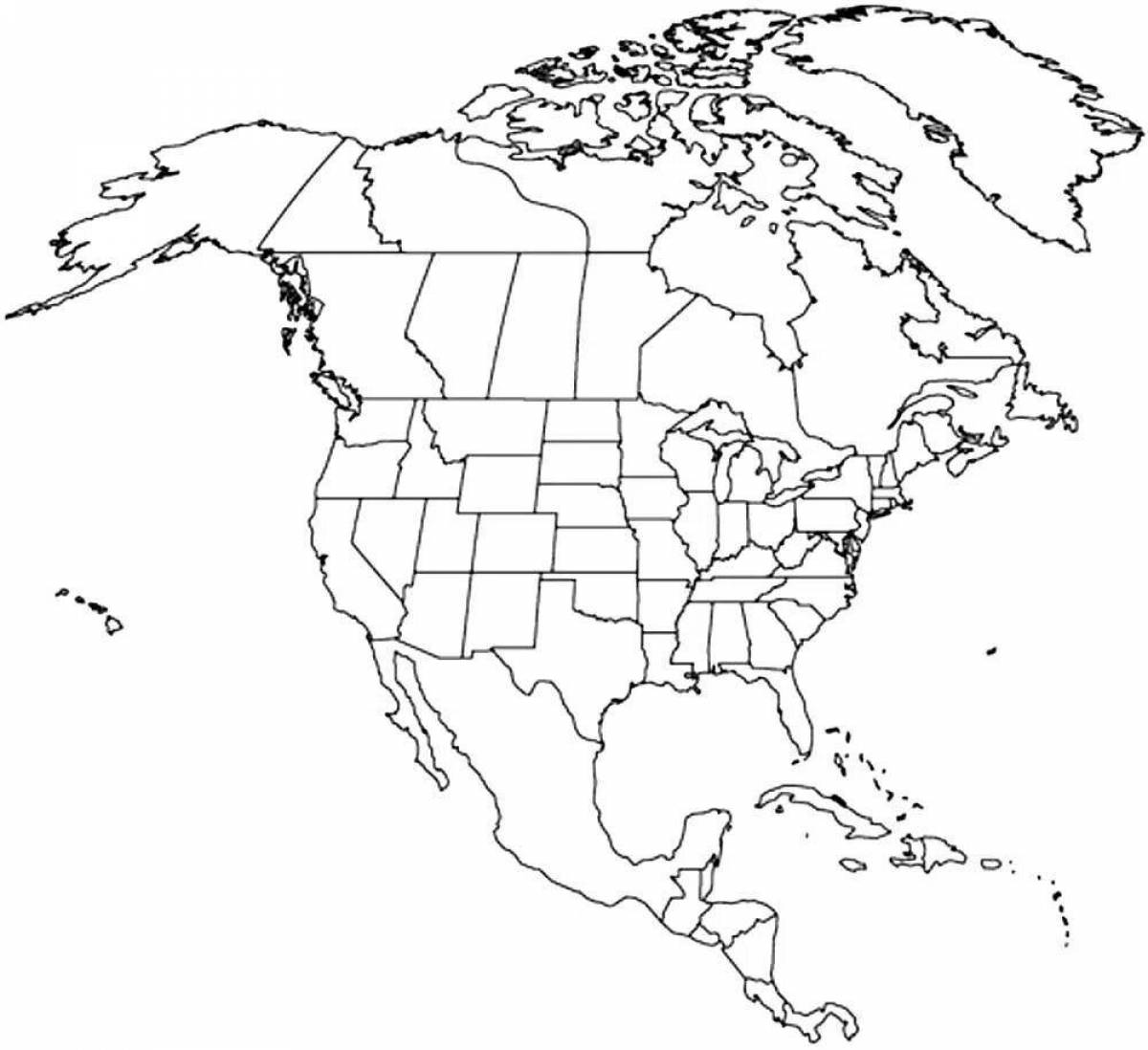 Attractive usa map coloring page