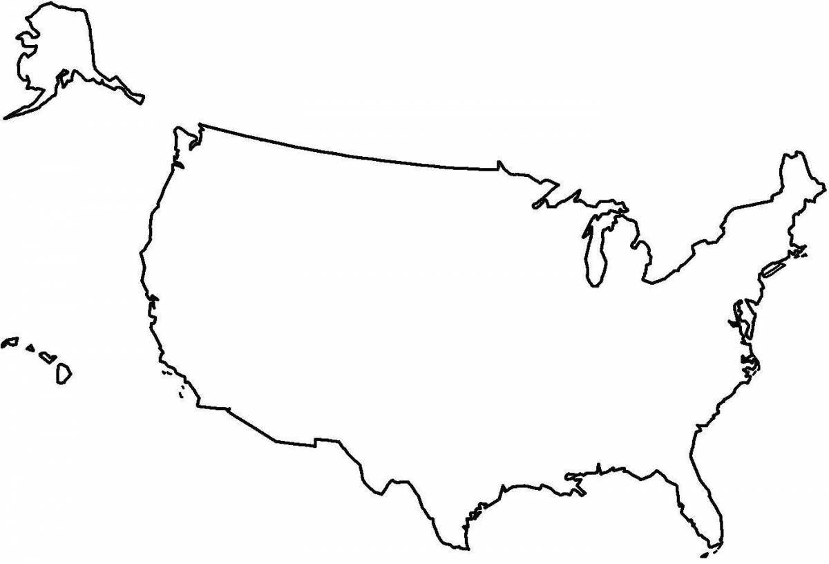 Intricate usa map coloring book