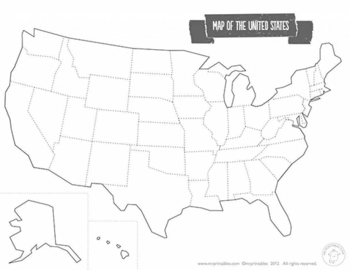Funny usa map coloring book