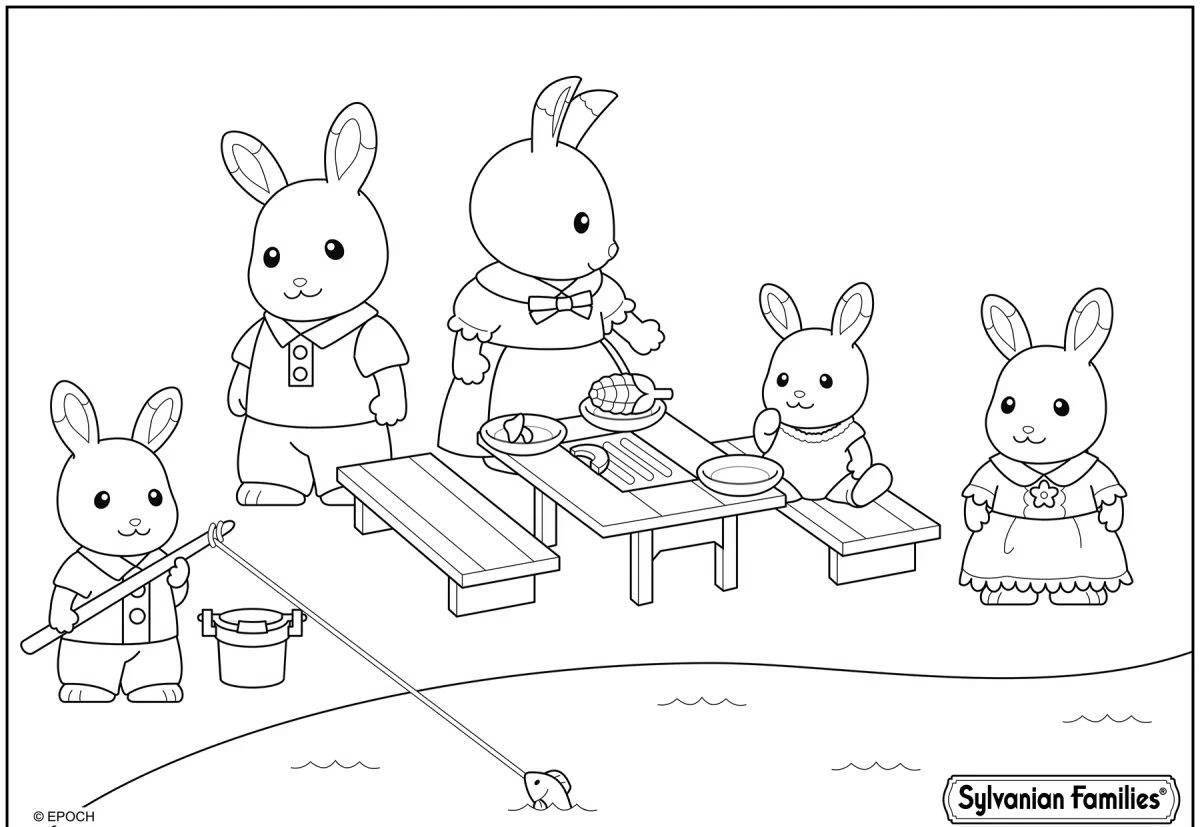 Funny rabbit family