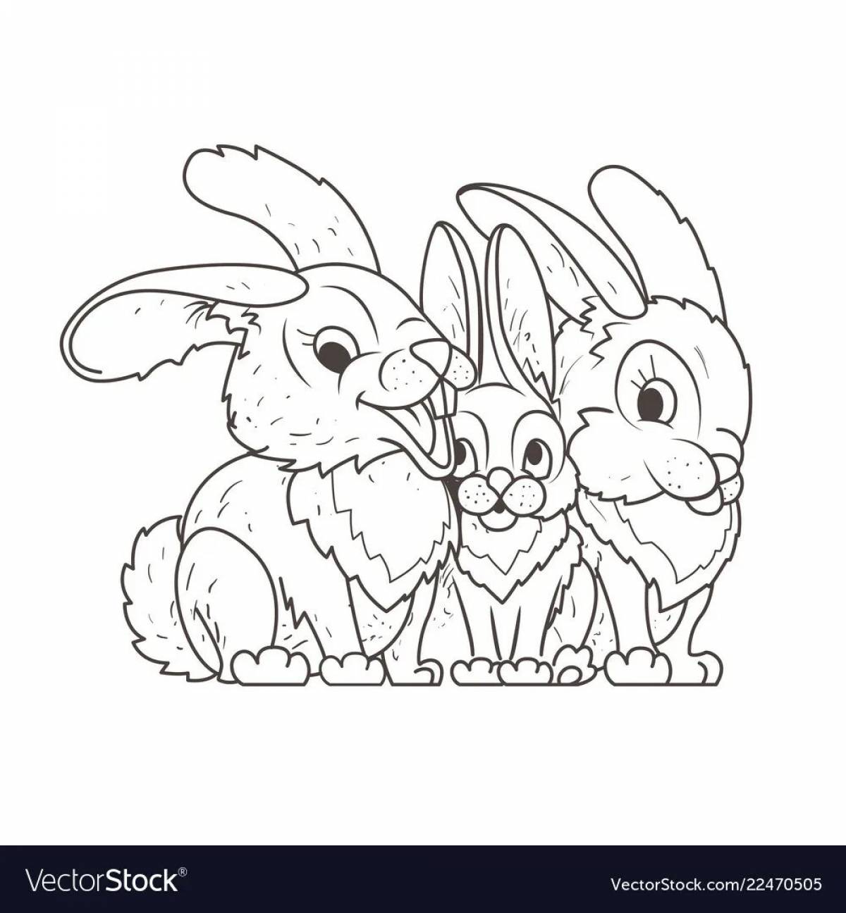 Devoted hare family