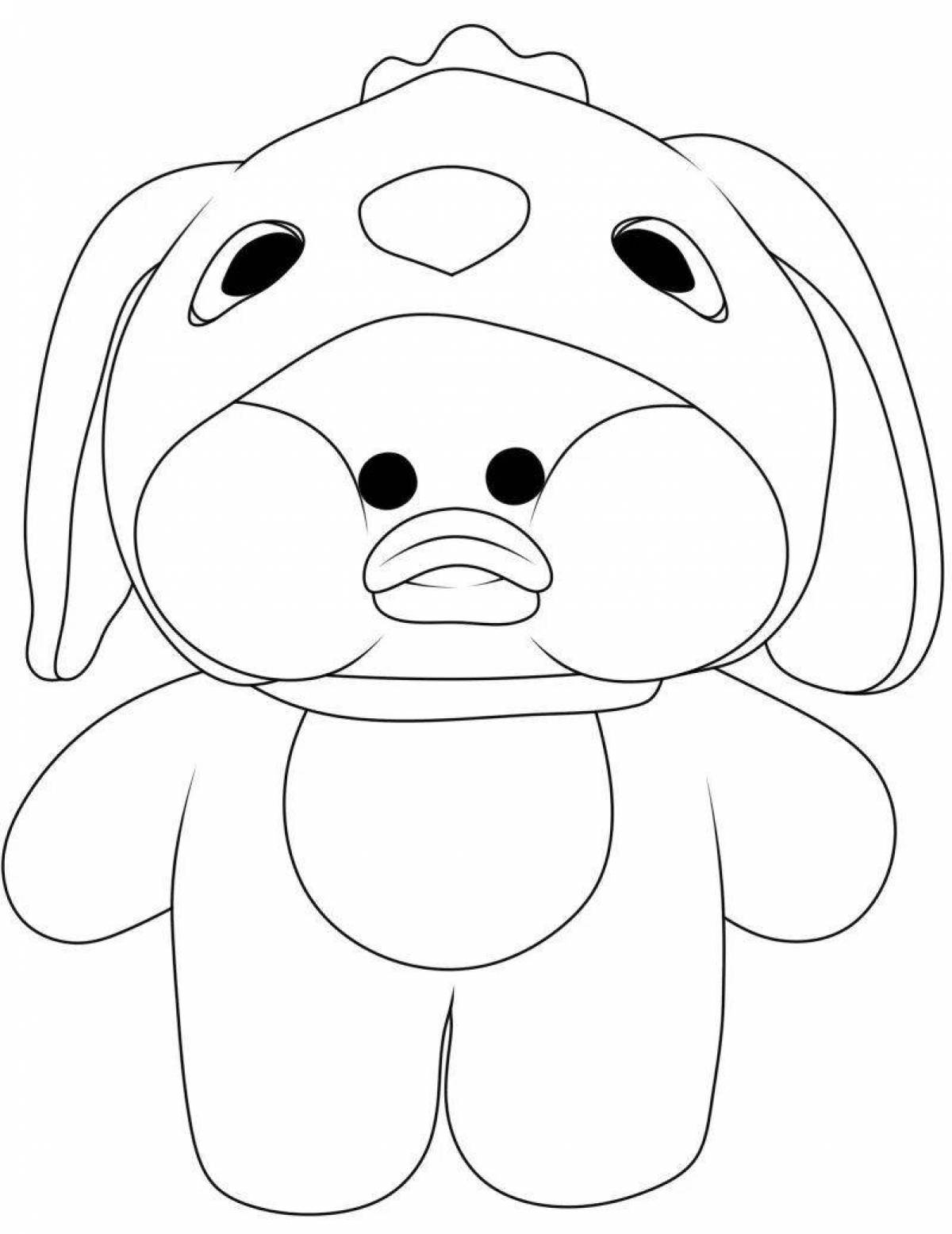 Colorful lalafanfan duck coloring page