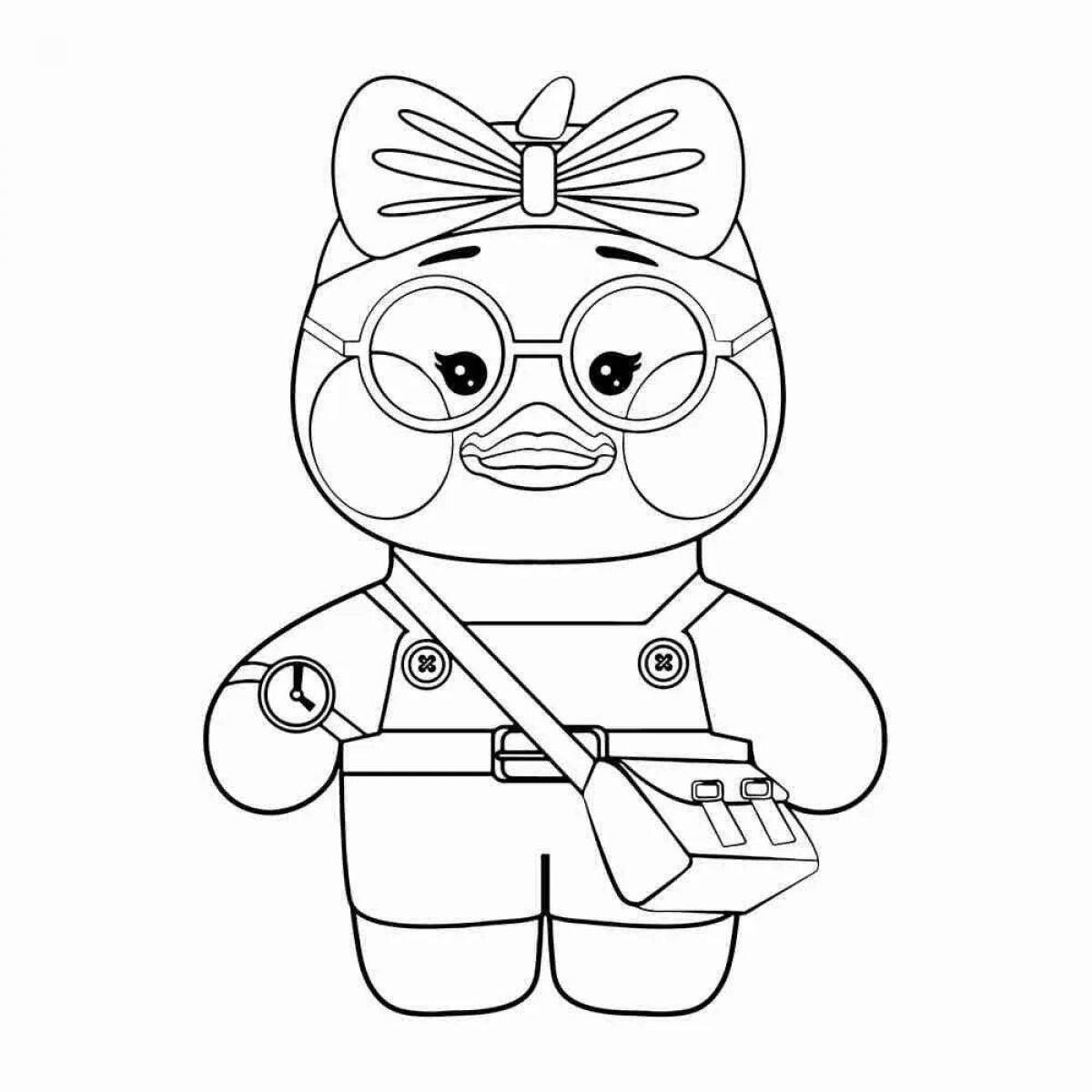 Lalafanfan happy duck coloring page