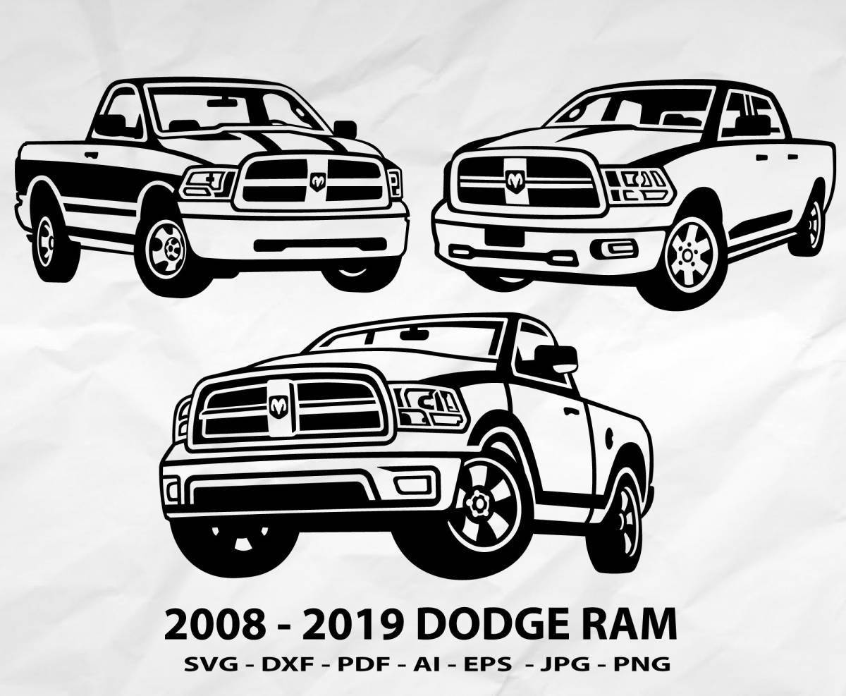 Colorful dodge ram coloring page