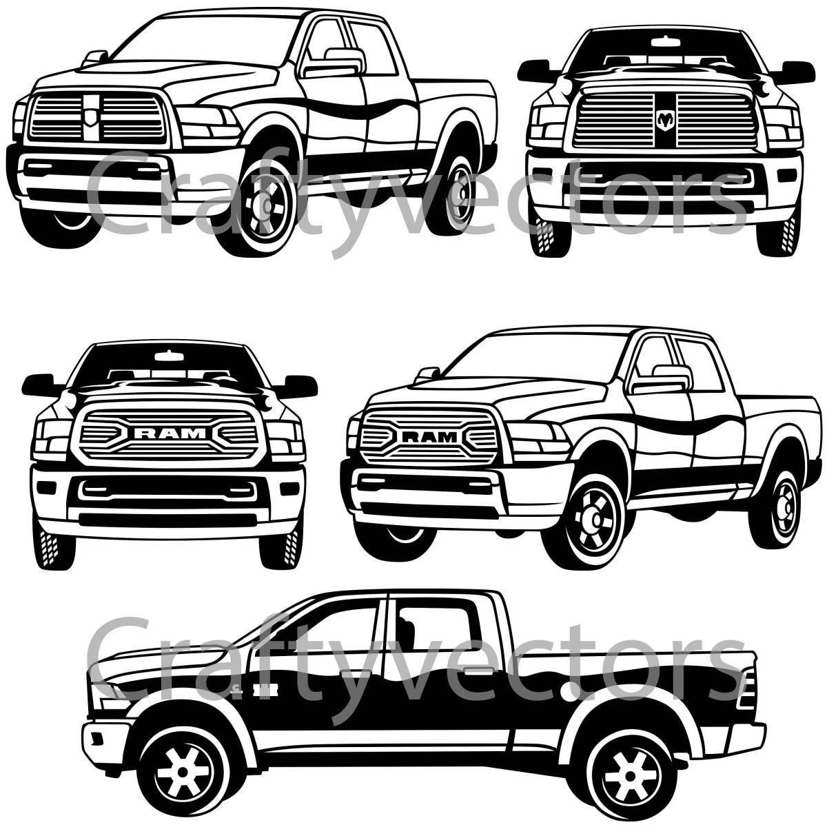 Dodge ram bright coloring page