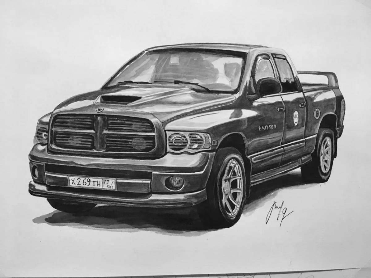 Coloring lovely dodge ram