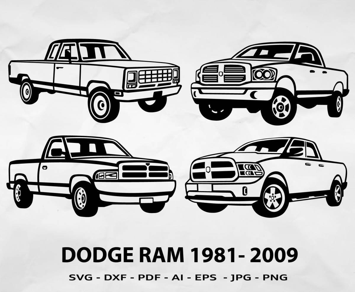 Modern dodge ram coloring page