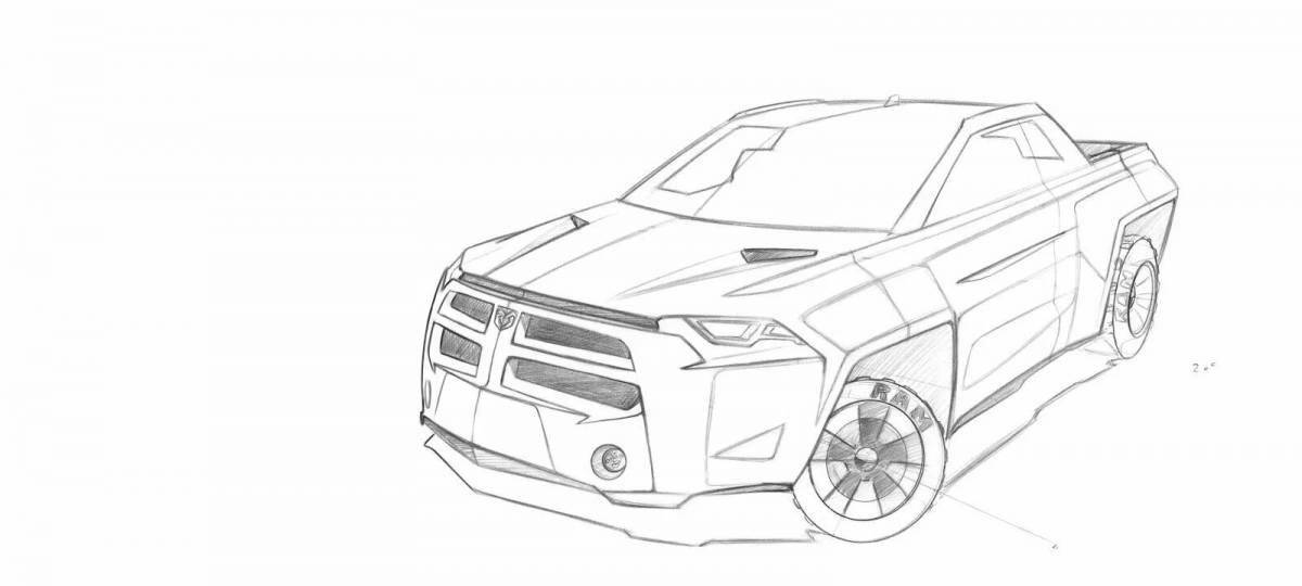 Funky dodge ram coloring page