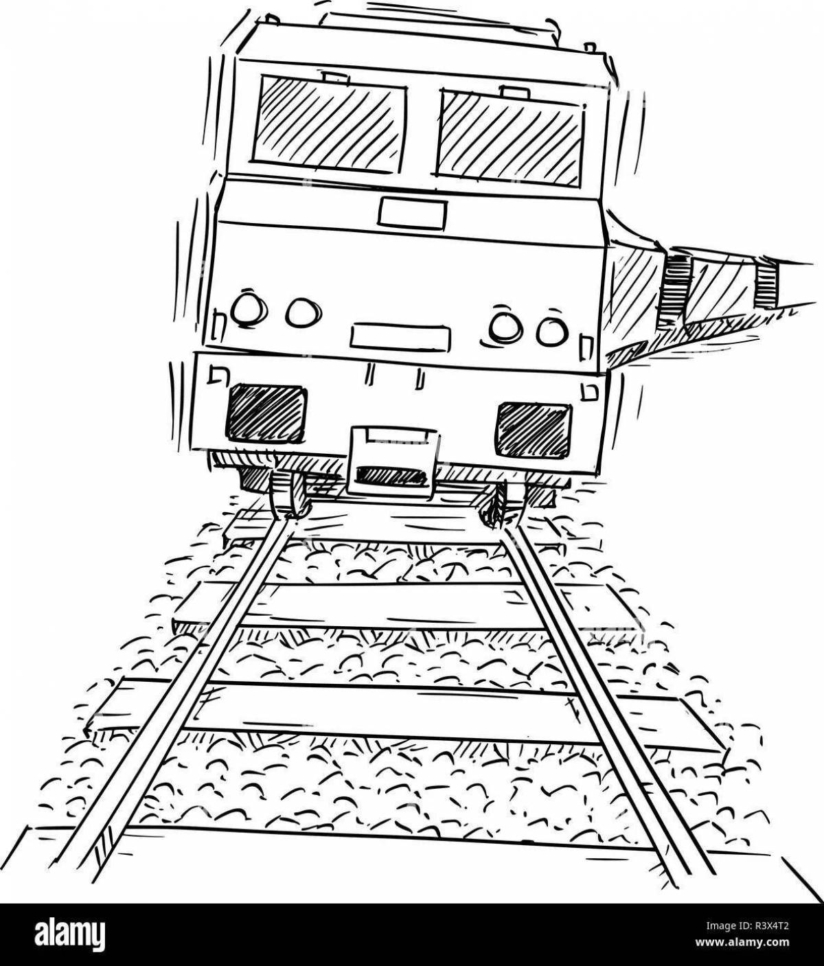 Coloring page magic railroad crossing