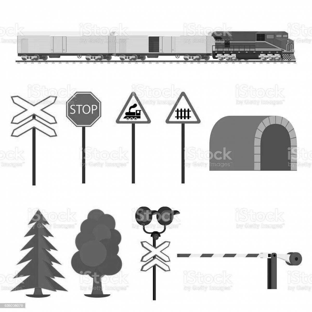 Coloring page glorious railroad crossing