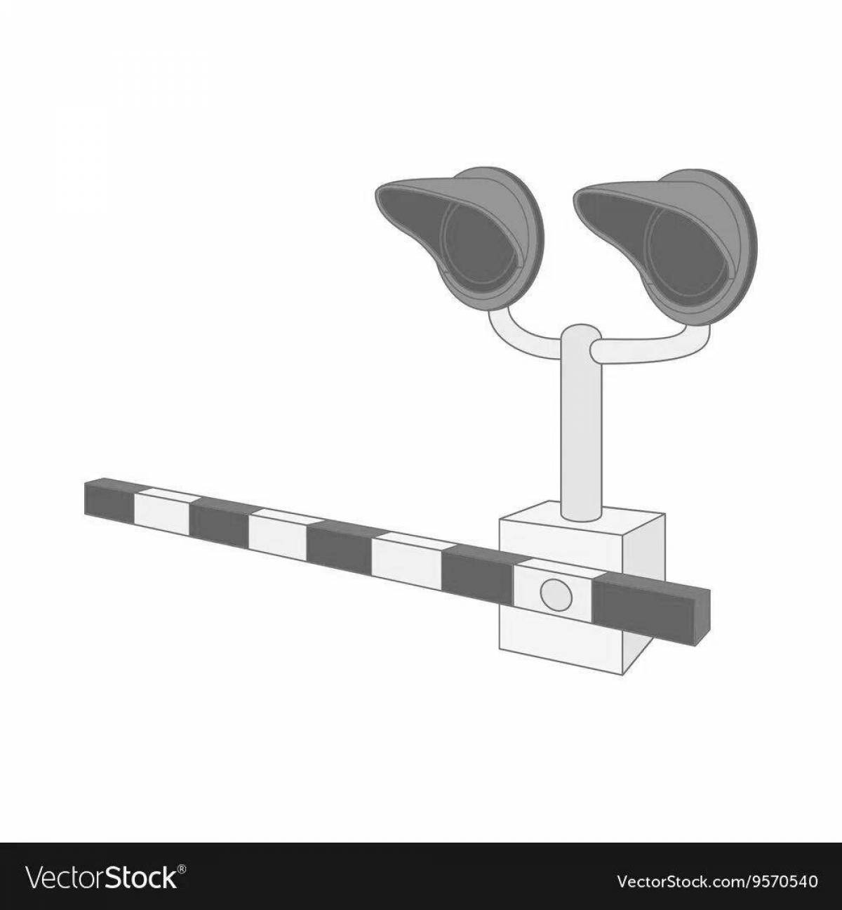 Attractive railroad crossing coloring page