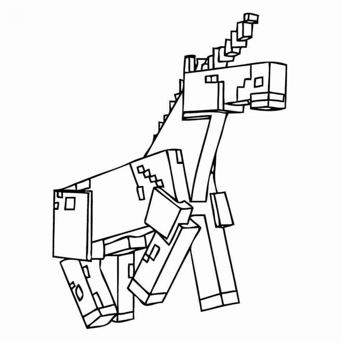 Minecraft dolphin fun coloring page