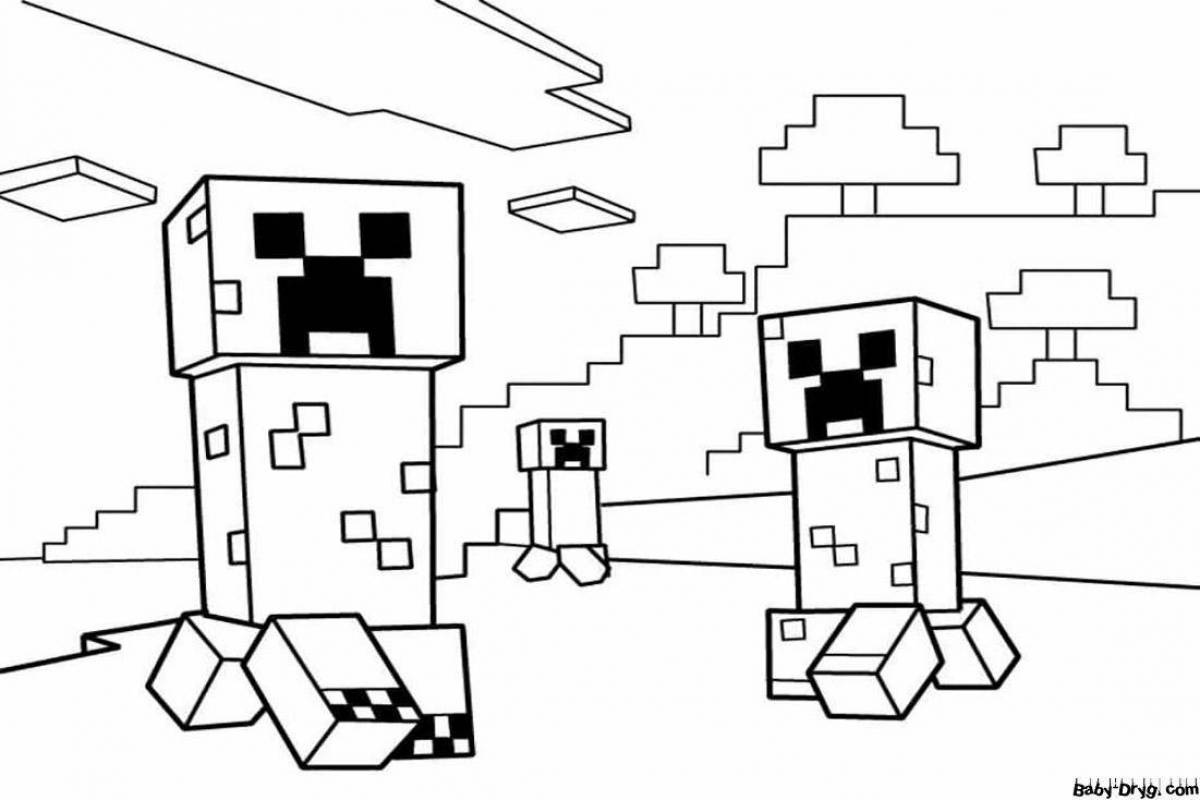 Gorgeous minecraft dolphin coloring page