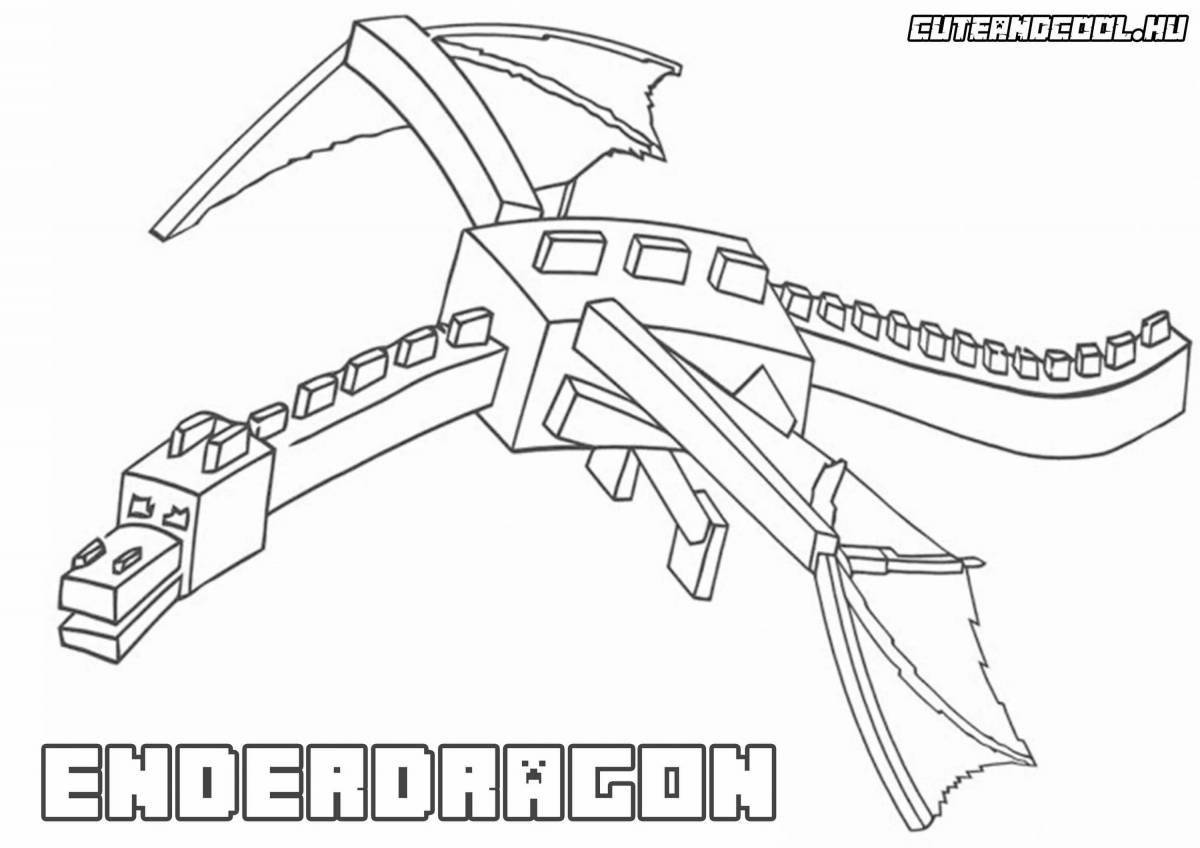 Amazing minecraft dolphin coloring page