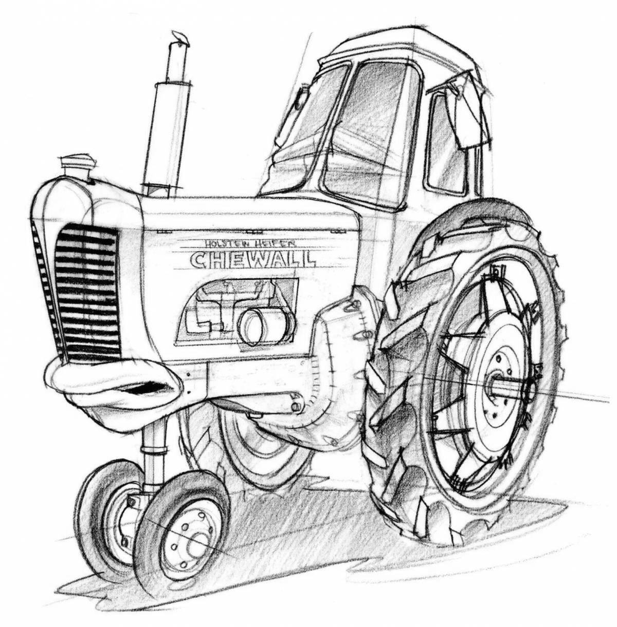 Exciting combine harvester coloring pages