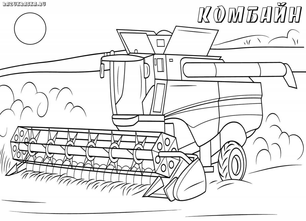 Funny combine harvesters coloring book