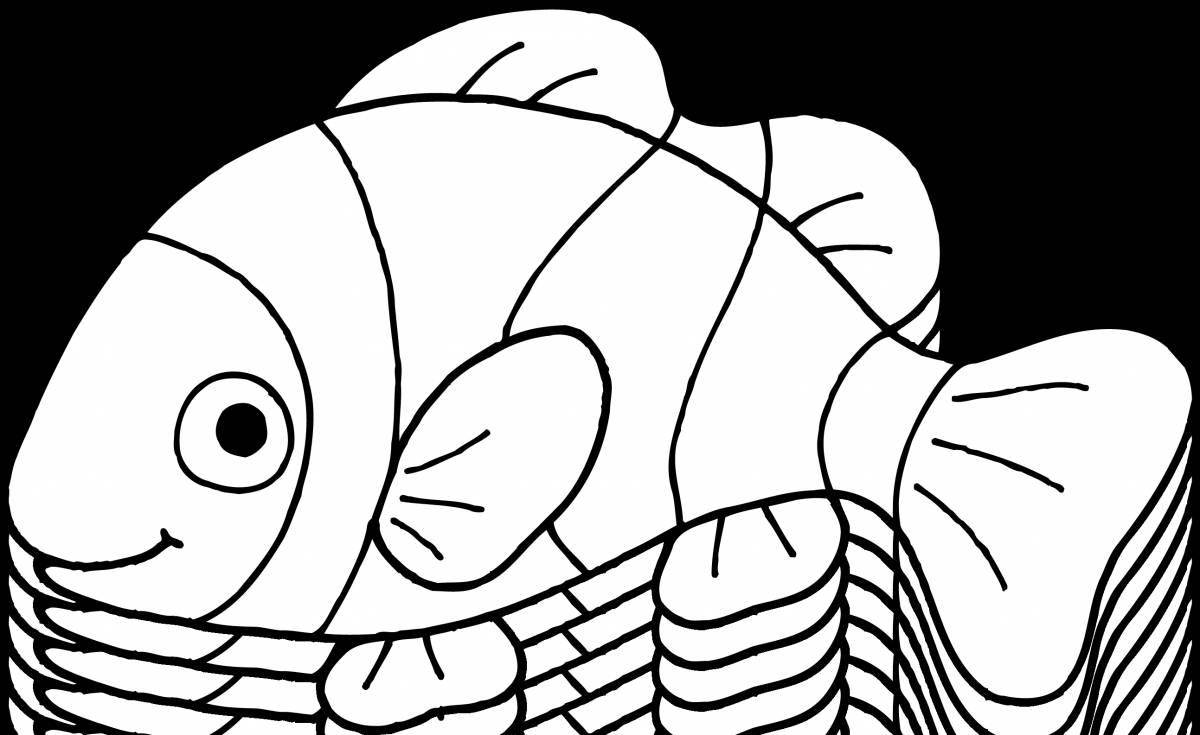 Coloring page happy clownfish