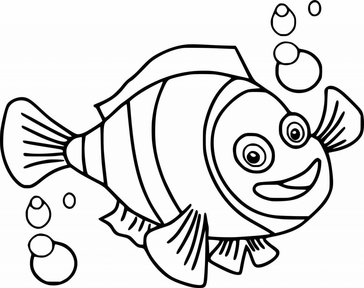 Буйная рыба-клоун раскраска