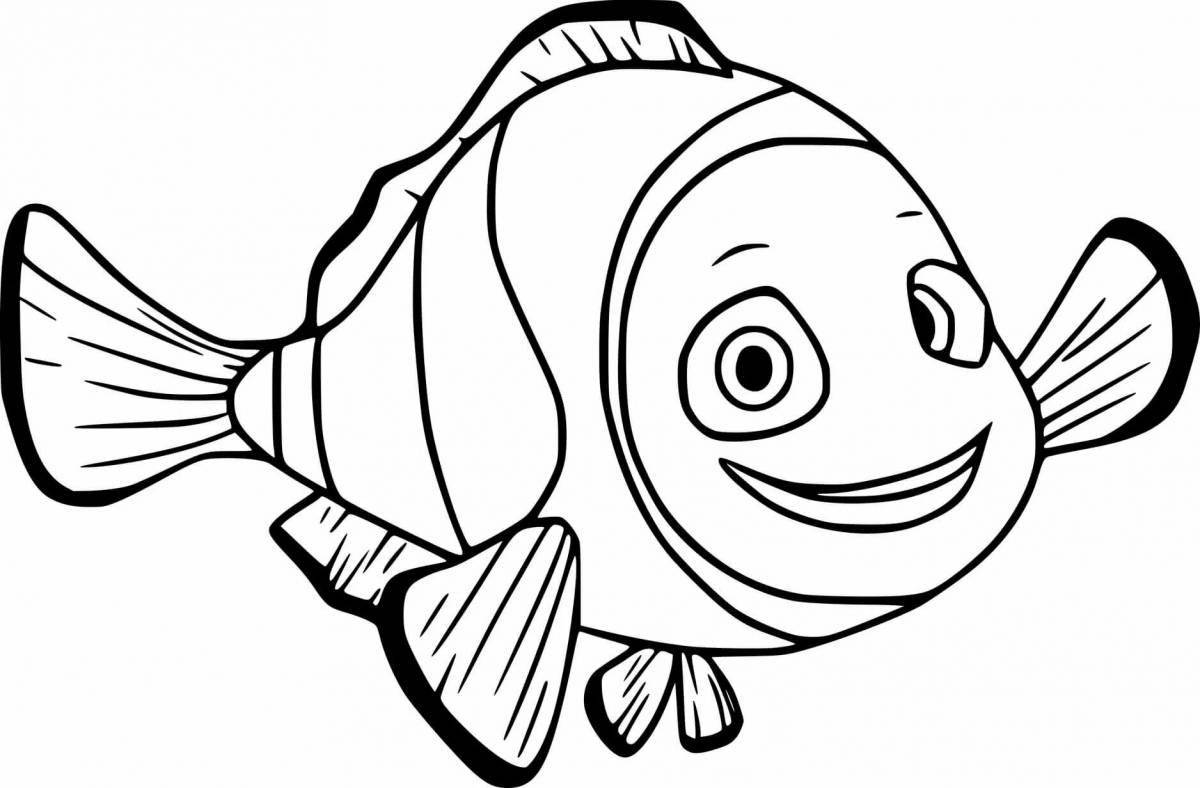 Glittering clownfish coloring page
