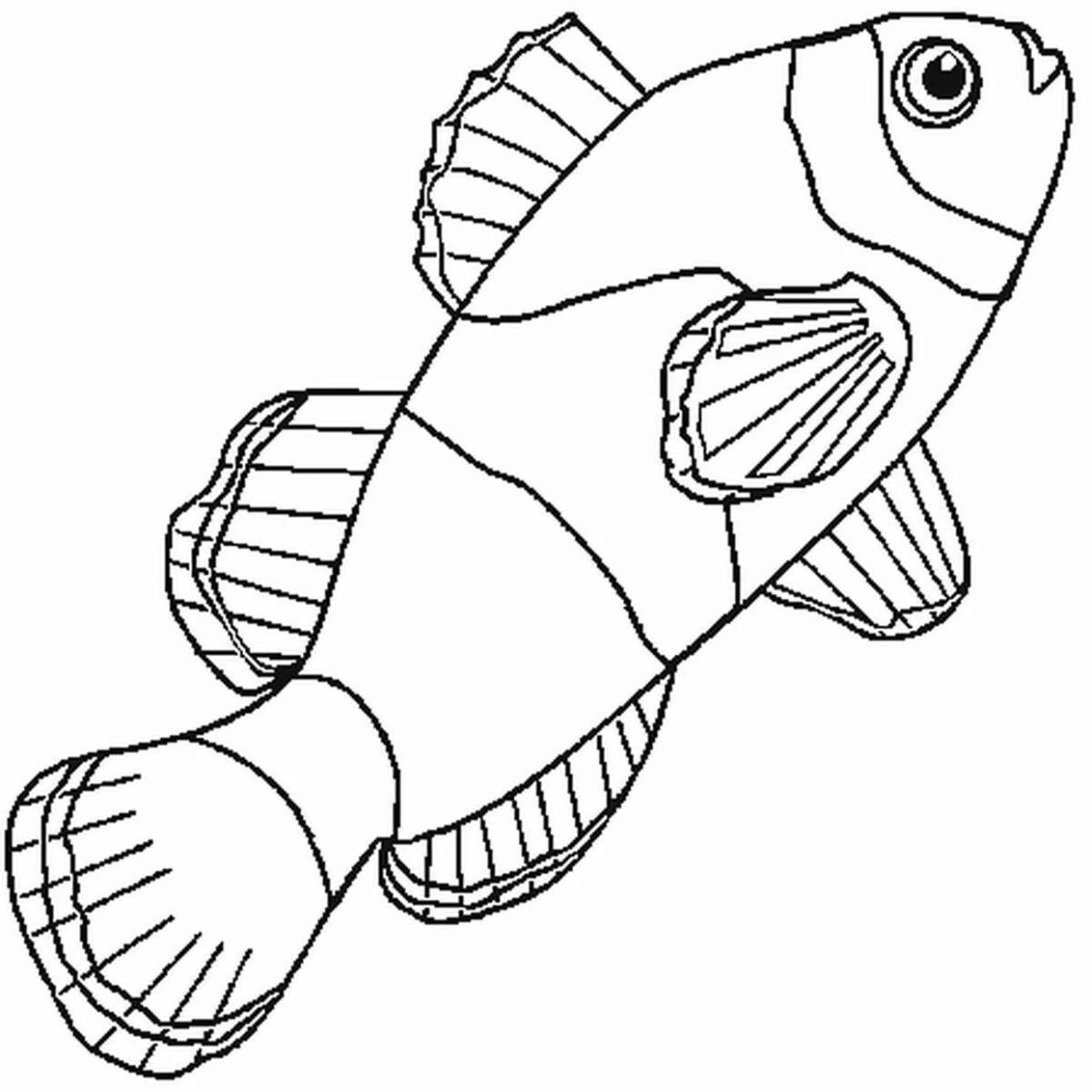 Привлекательная рыба-клоун раскраска