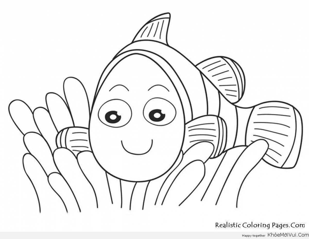 Coloring book magic clownfish