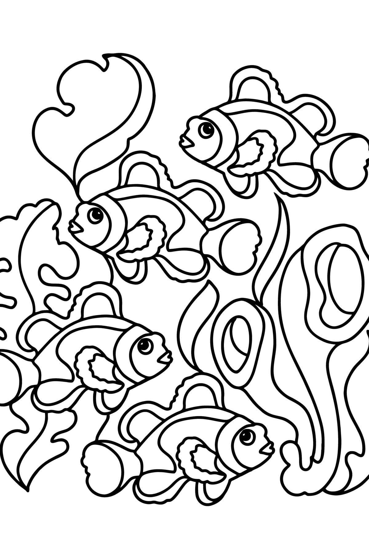 Cute clownfish coloring page