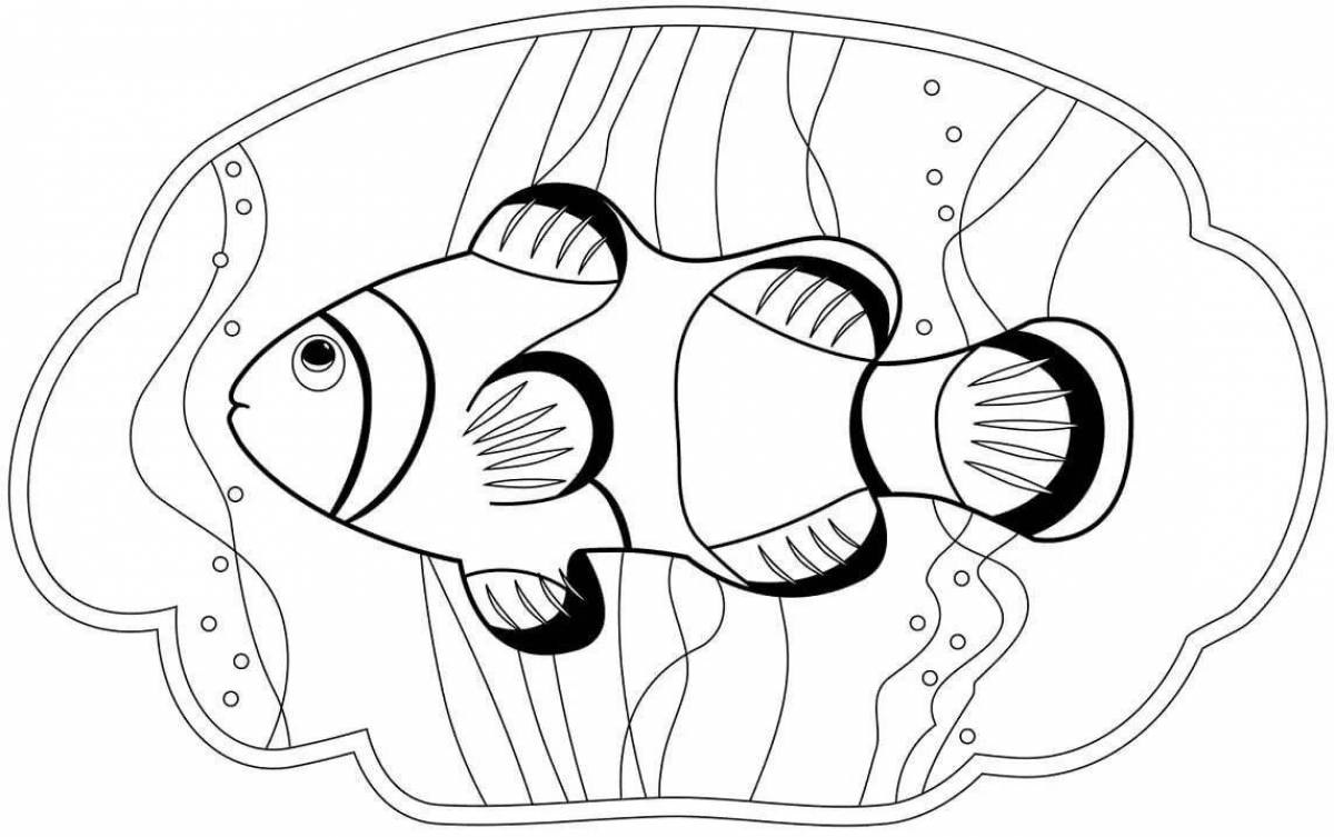 Раскраска приветливая рыба-клоун