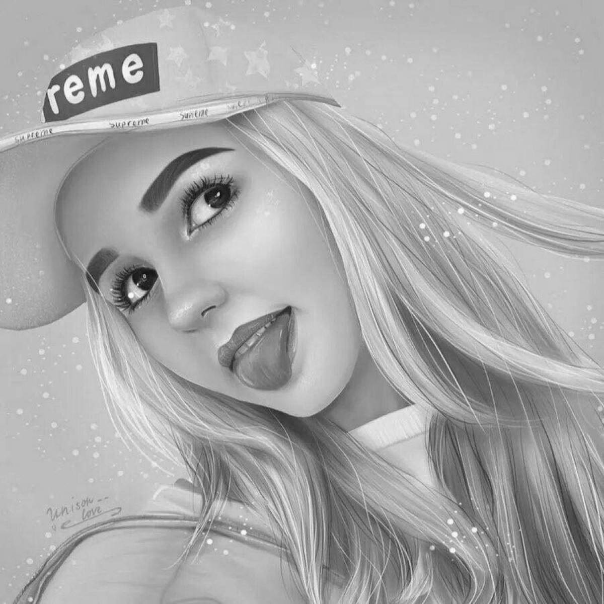 Diana's beautiful coloring page