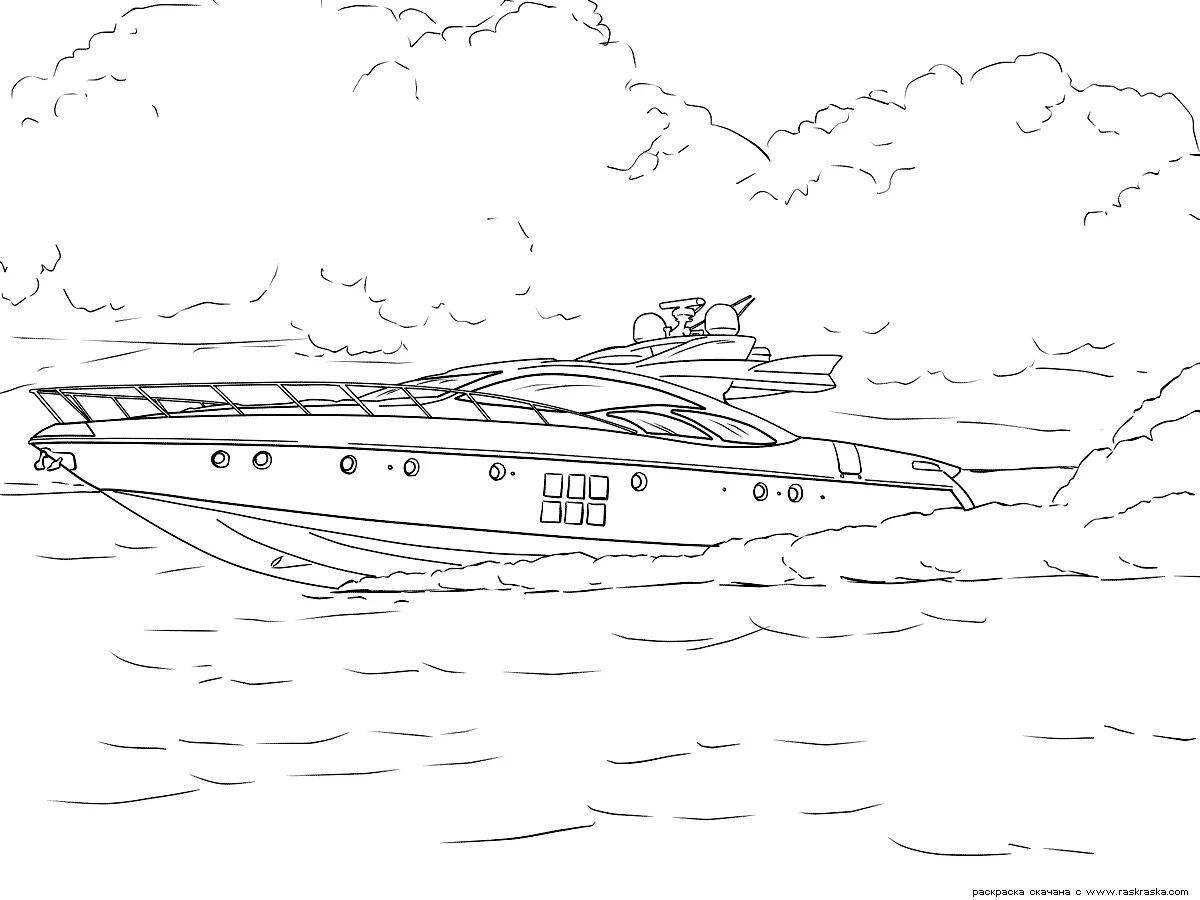 Majestic police ship coloring page