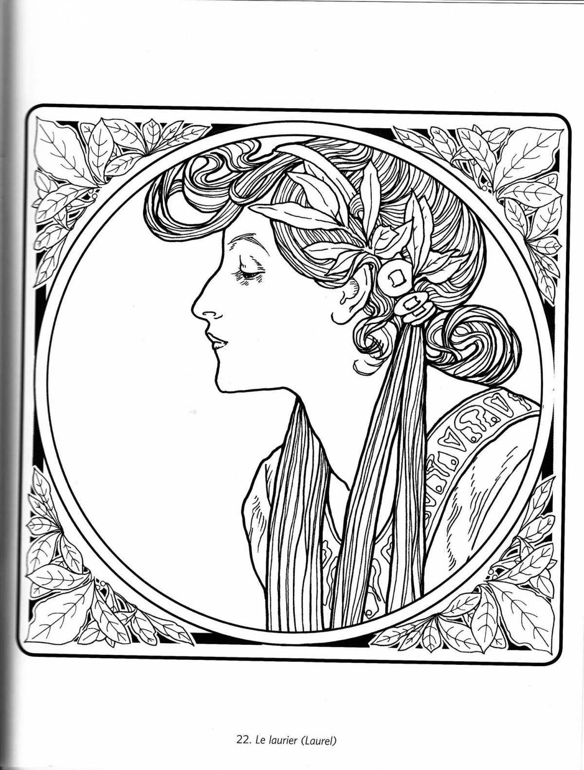 Alphonse Mucha's awesome coloring book