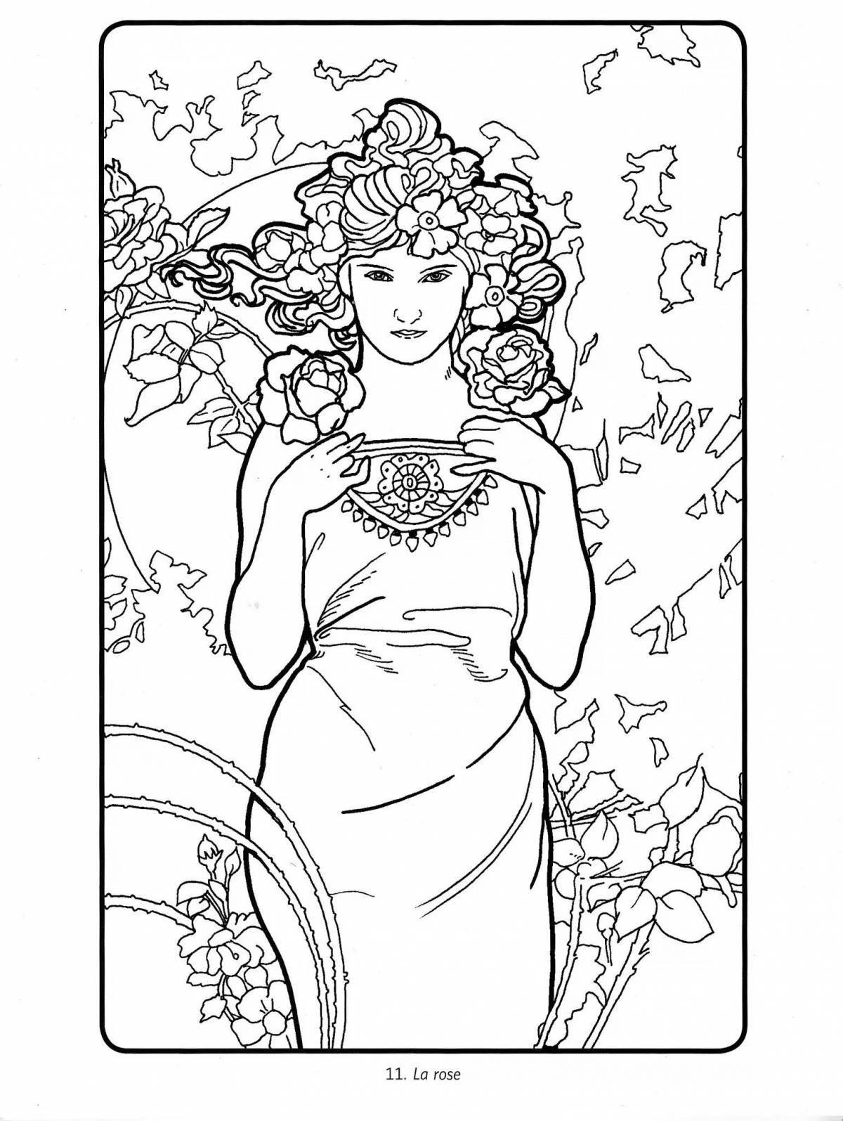 Great Alphonse Mucha coloring book