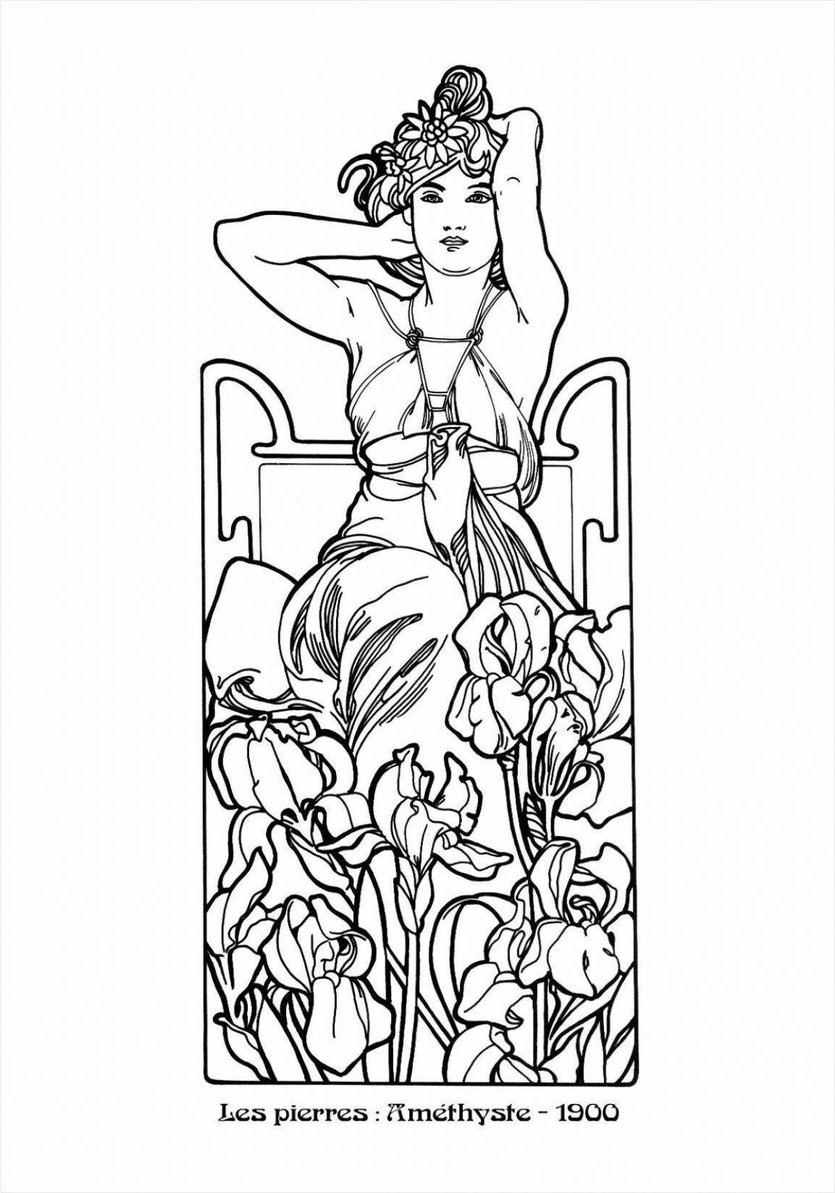 Coloring Alphonse Mucha