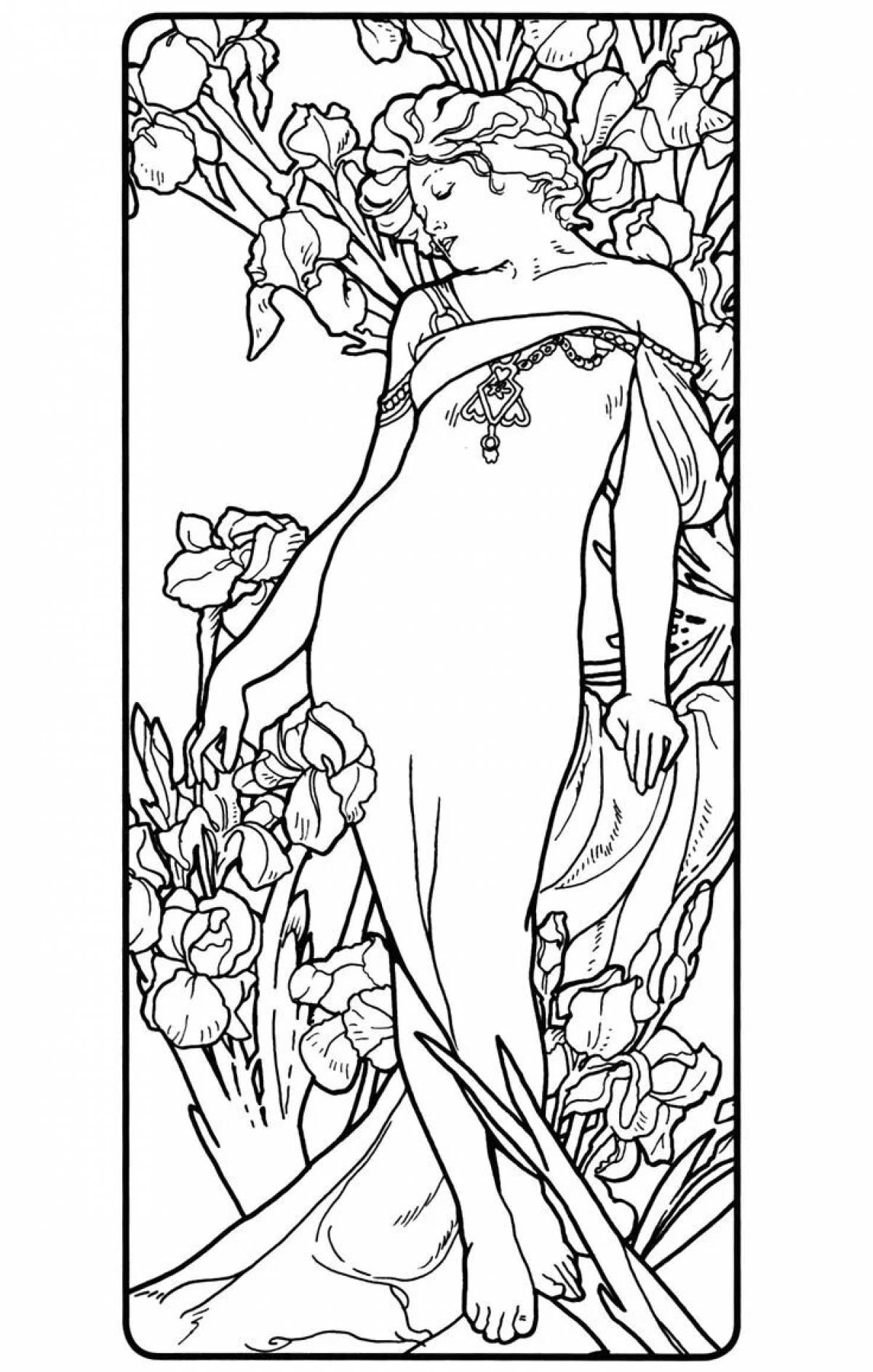 Coloring book exalted gigolo mucha