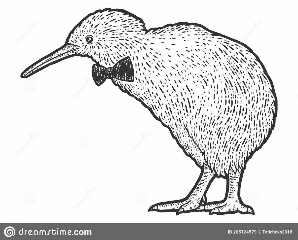 Adorable kiwi bird coloring page