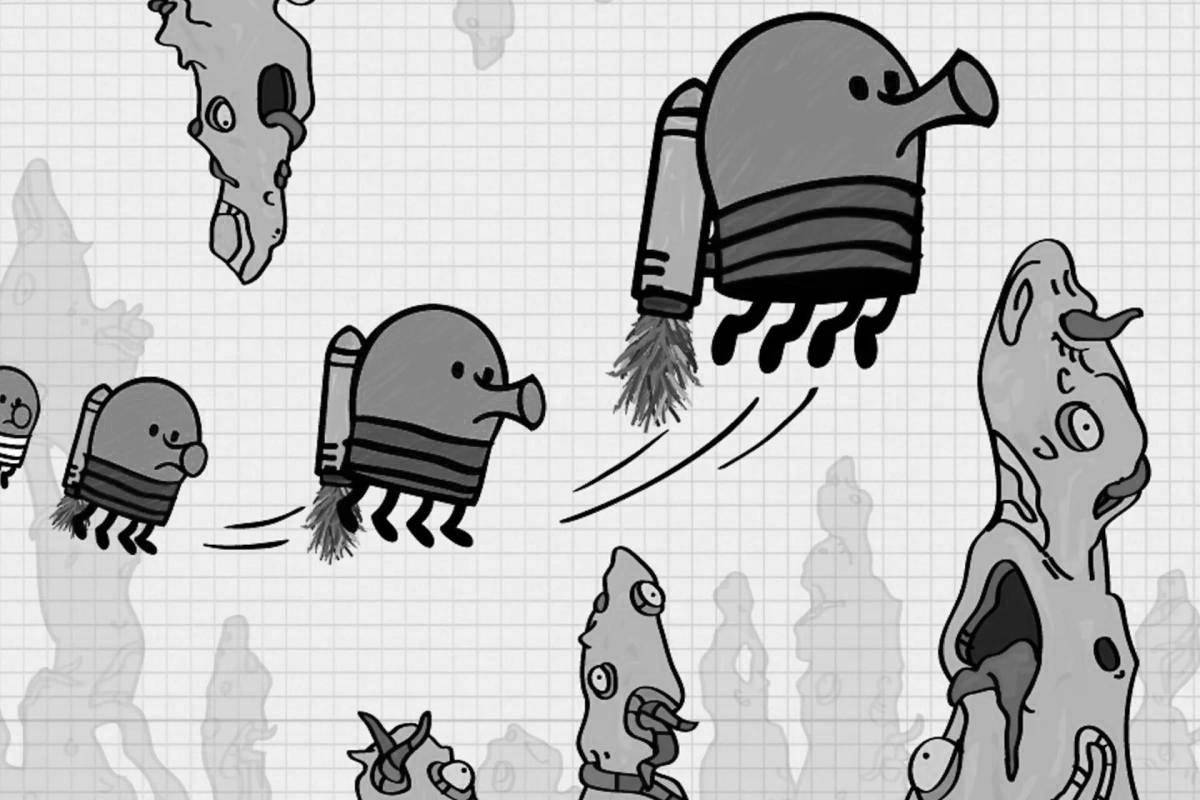 Захватывающая страница раскраски doodle jump