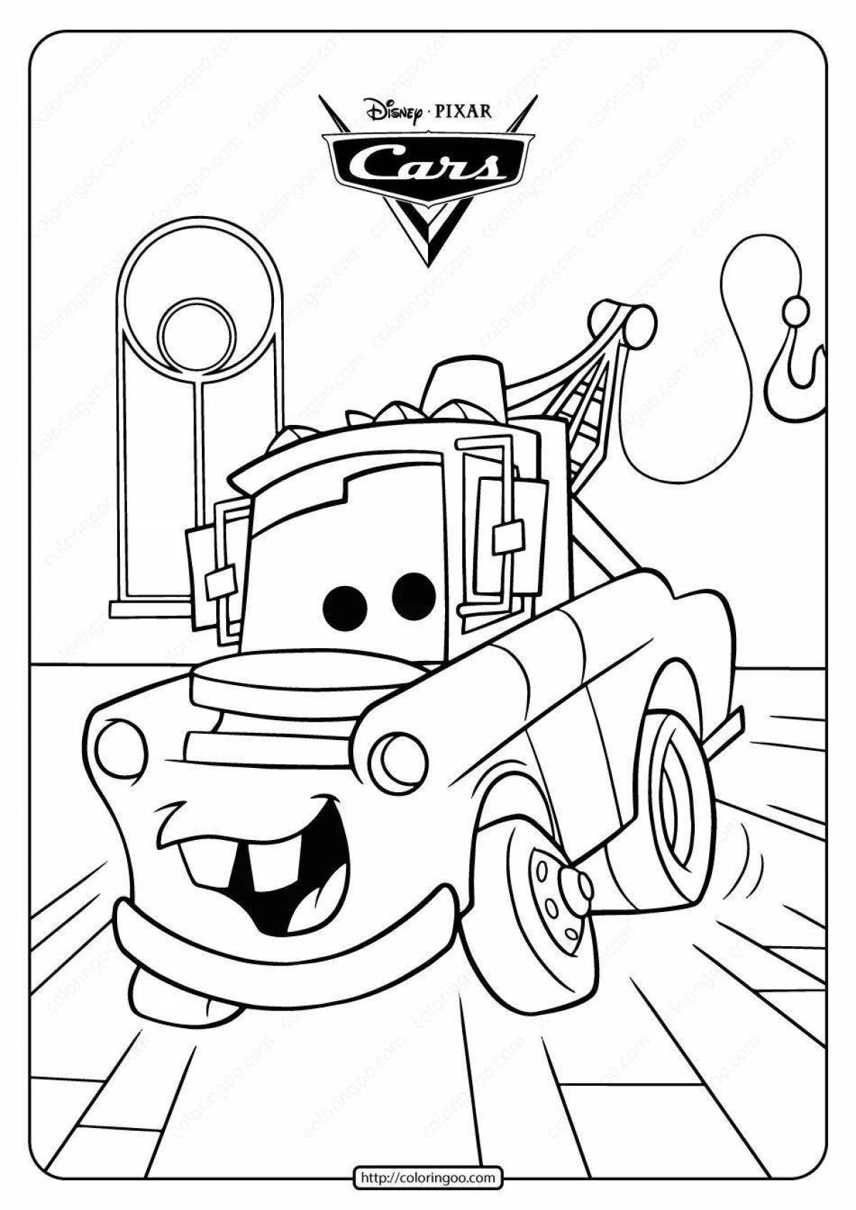 Colorful tow truck coloring book