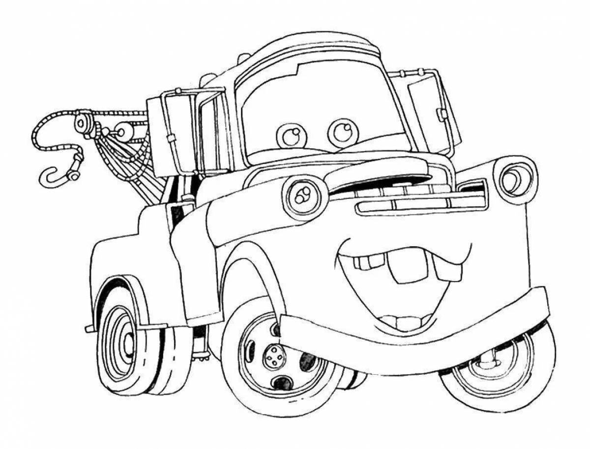Coloring book amazing tow truck tom