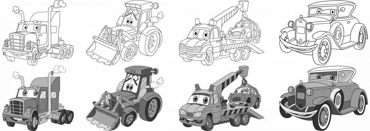 Living tow truck coloring book