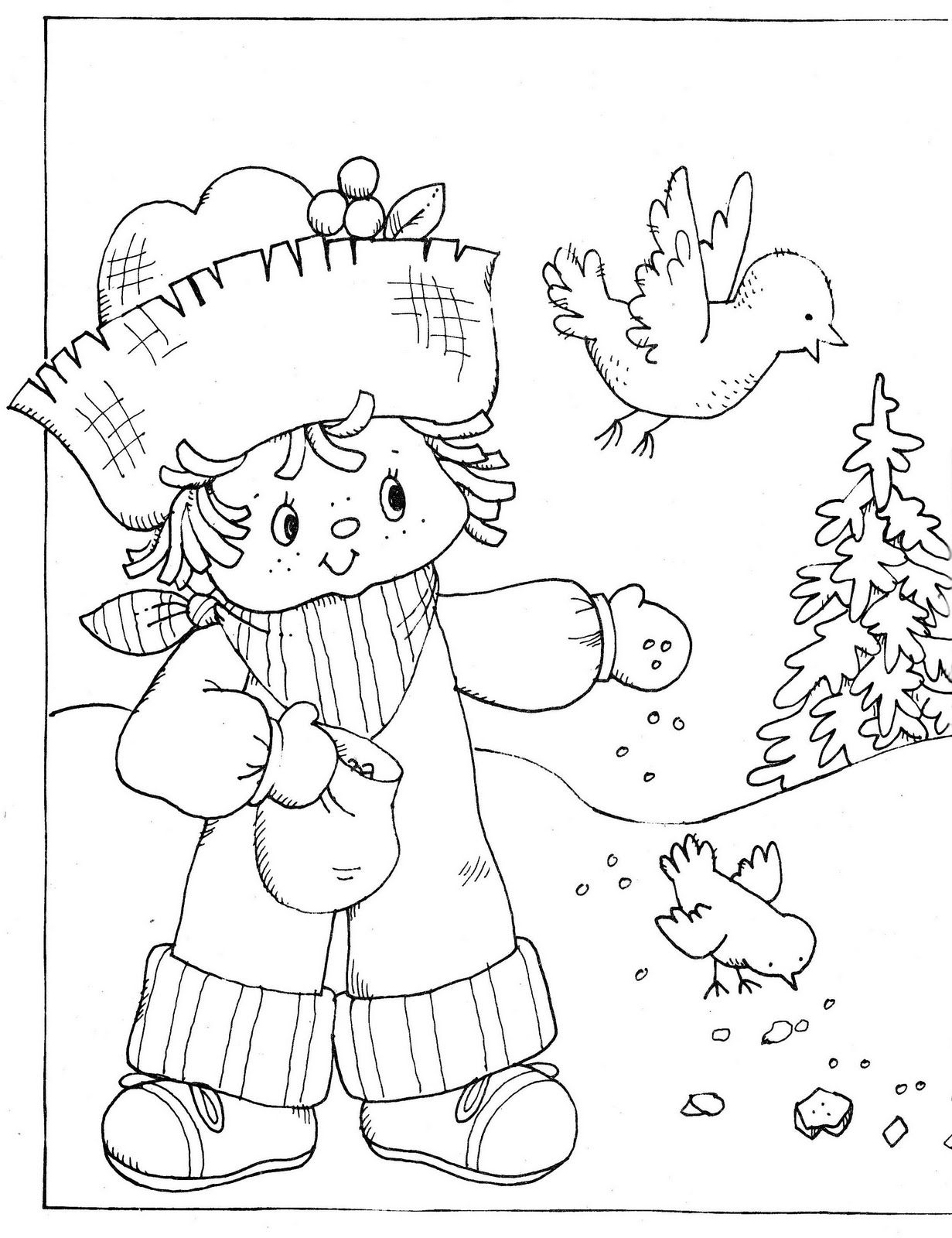 Photo Feed the birds jubilant coloring page