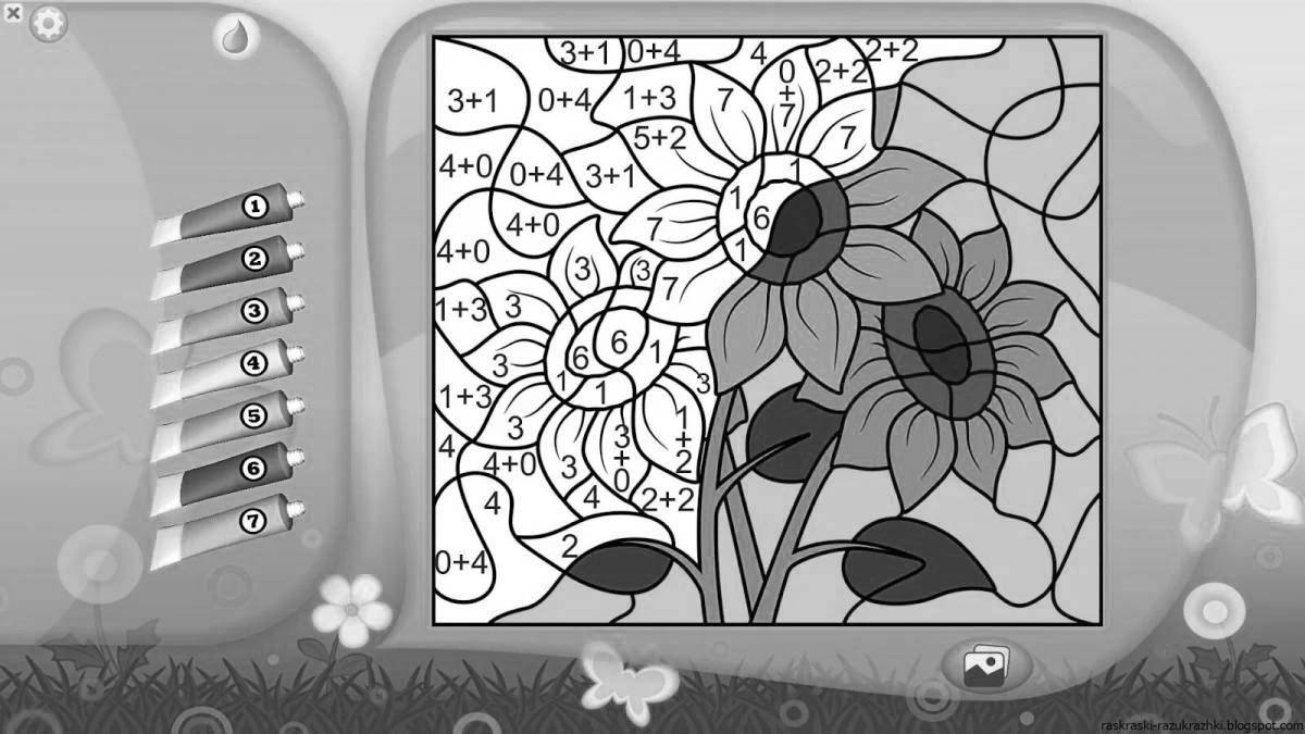 Color-explosion coloring page draw game