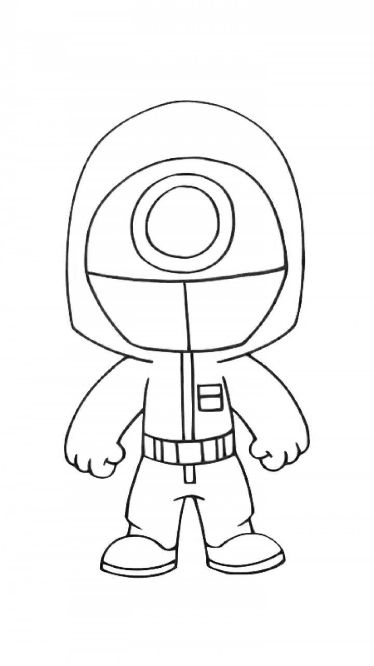 Adorable squid doll coloring book