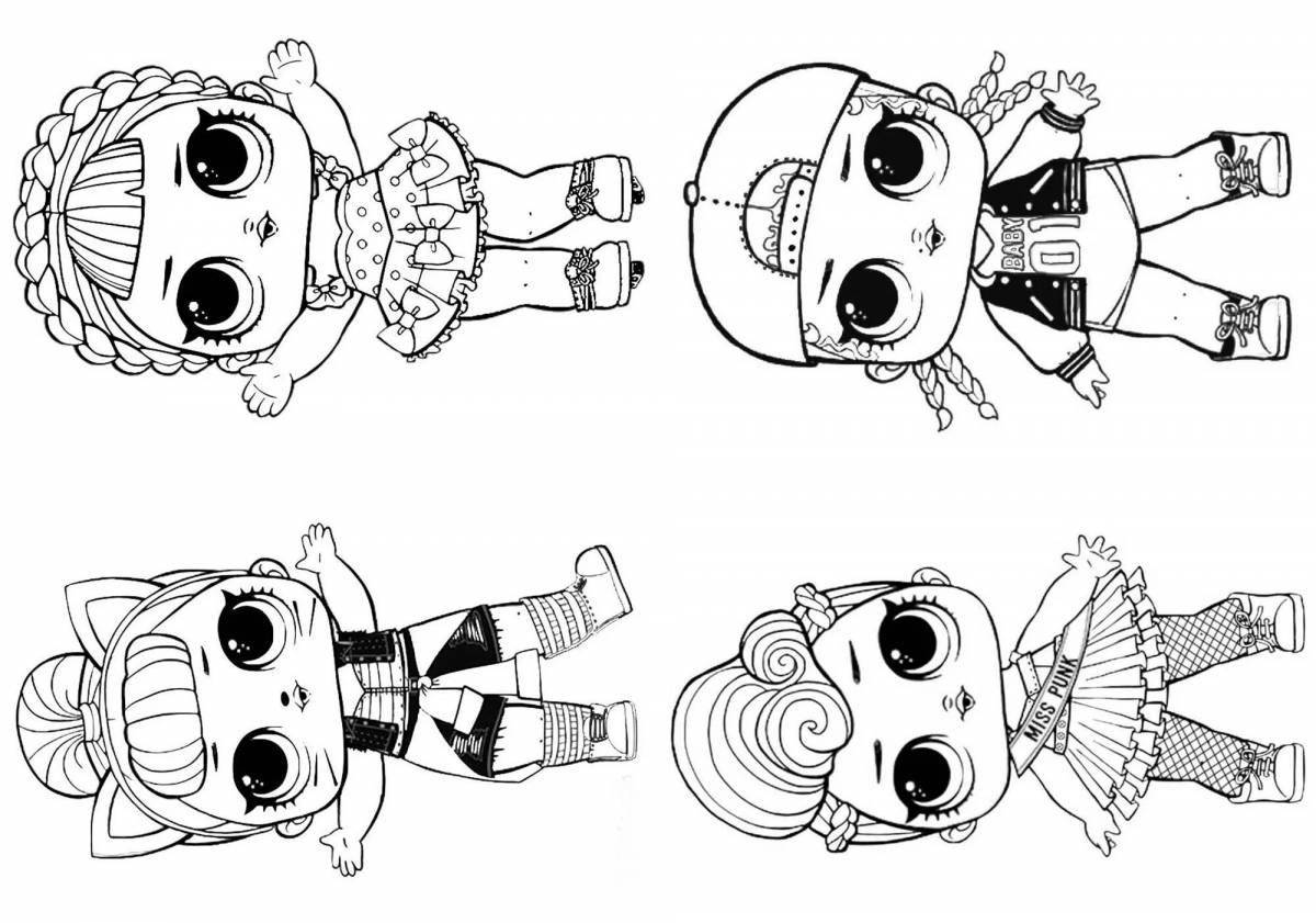 Coloring page happy squid doll