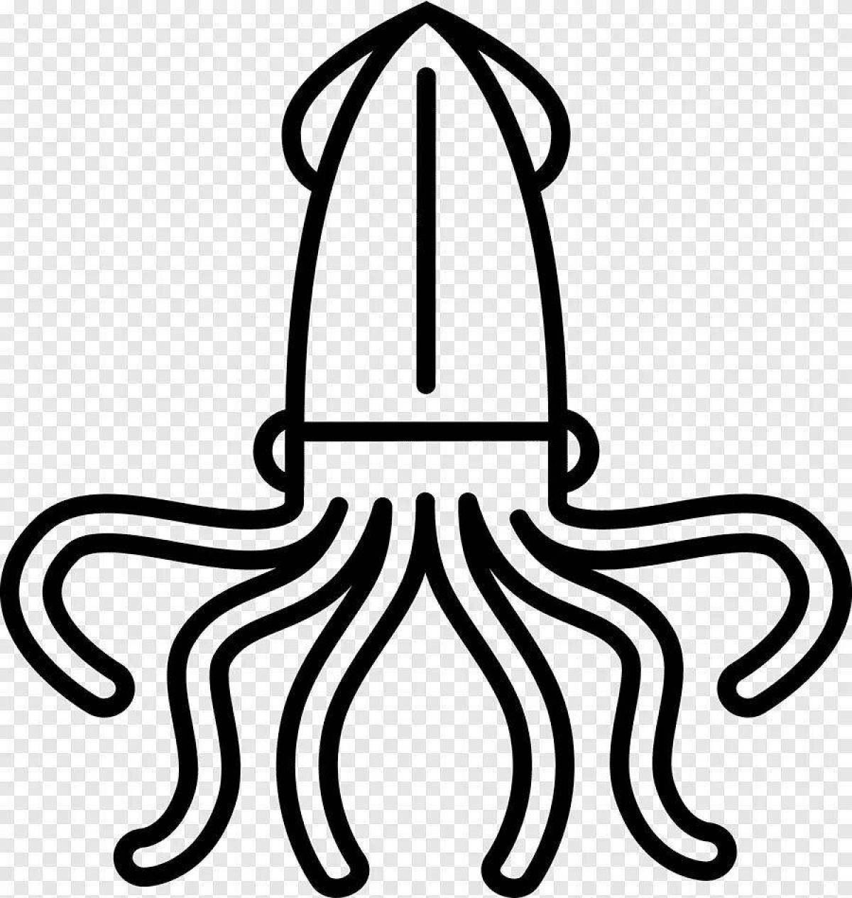 Coloring book dazzling squid doll