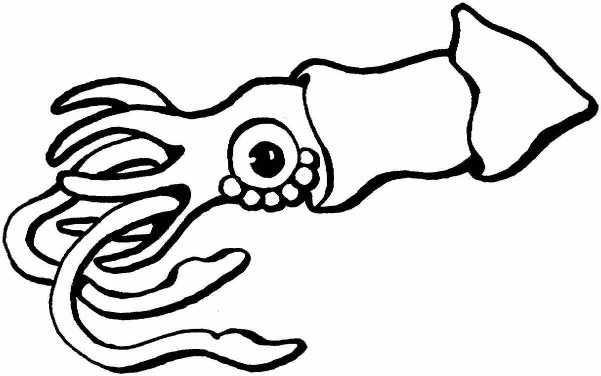 Coloring book shiny squid doll