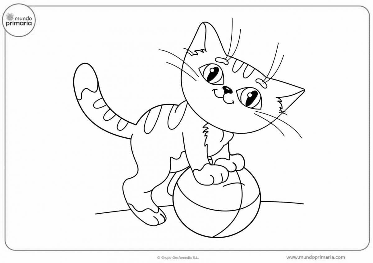 Funny cat coloring pages