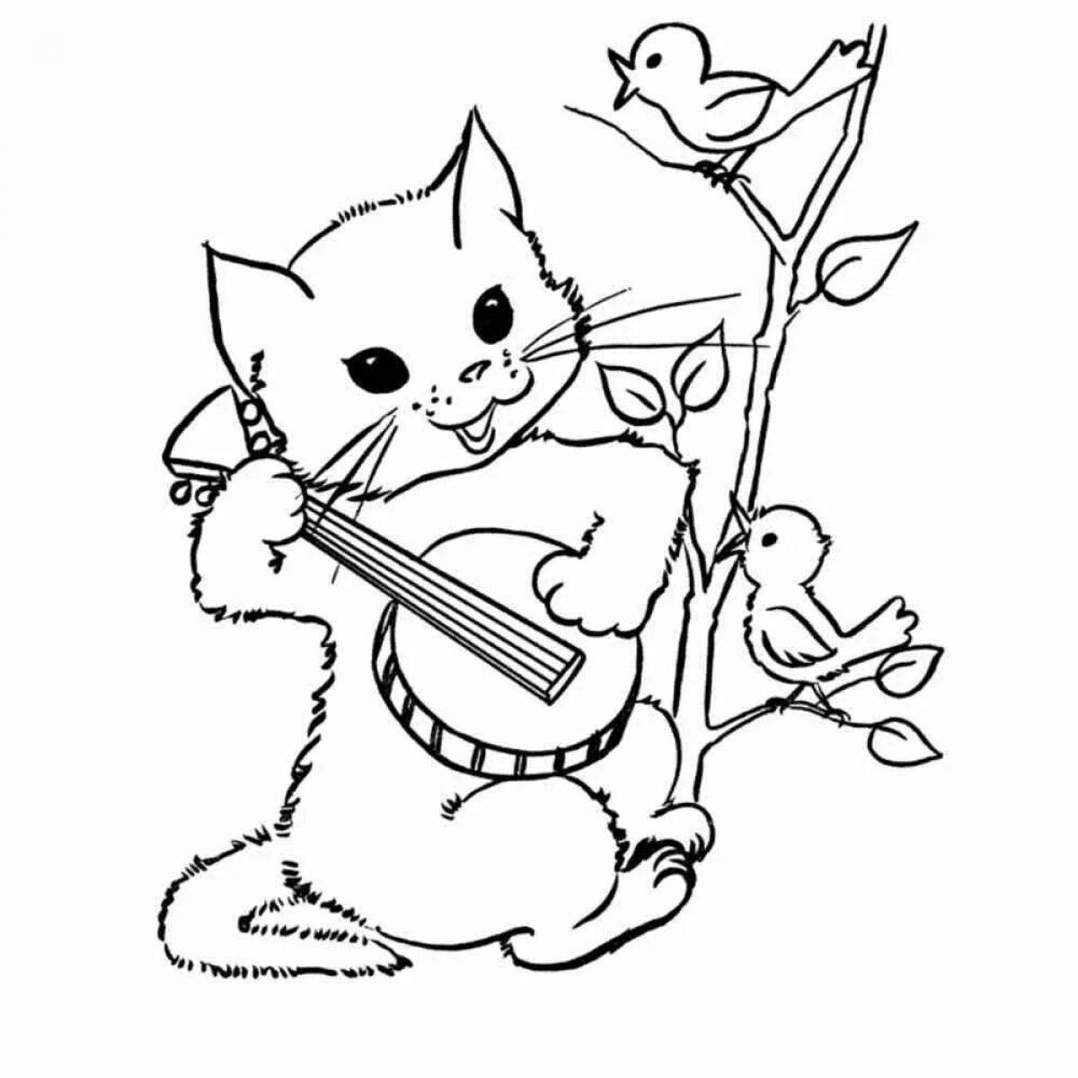 Kitty friendly coloring game