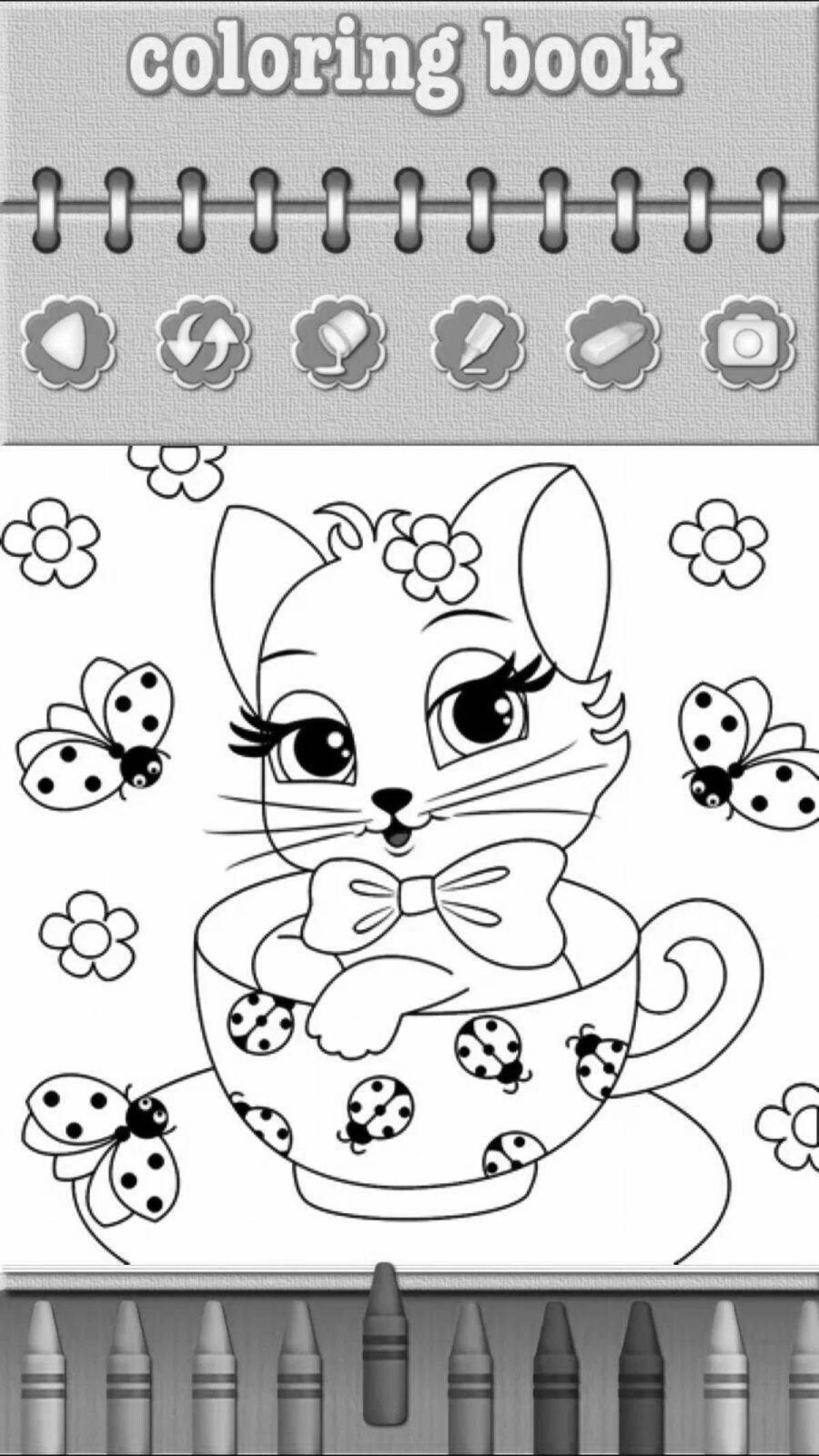 Adorable kitty coloring game