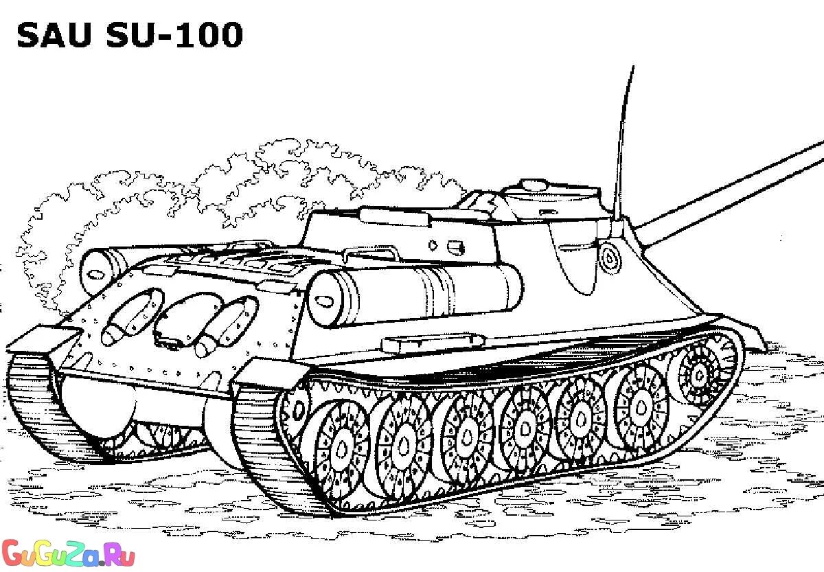 Dazzling Russian tanks coloring page